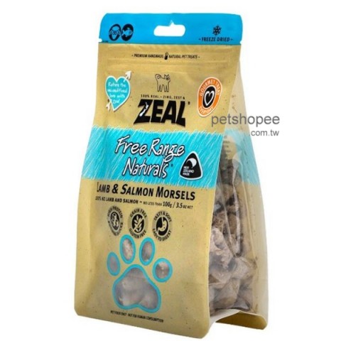 Zeal 100%純肉貓用冷凍乾燥肉塊(羊+鮭)