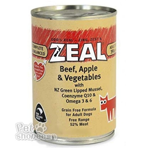 ZEAL真致無穀主食犬罐 牛肉營養補給配方