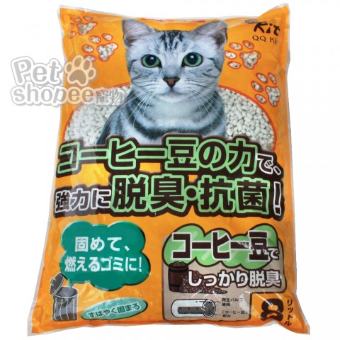 日本QQKit 環保紙貓砂 咖啡味8L
